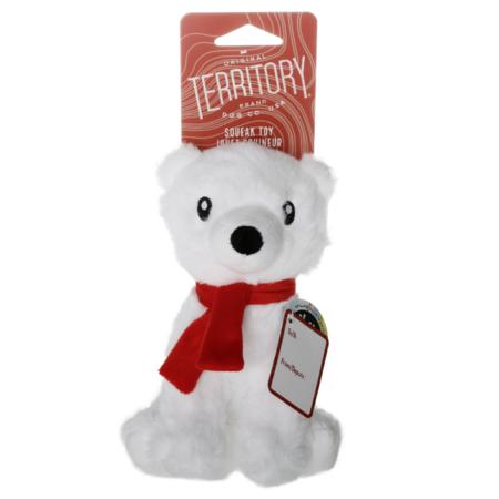 Original Territory Polar Bear Plush Squeaker Dog Toy