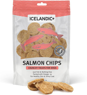 Icelandic+ Chips de saumon friandises pour chiens séchées à l’air