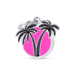 MyFamily Charms Palms Pet ID Tag, Fuchsia