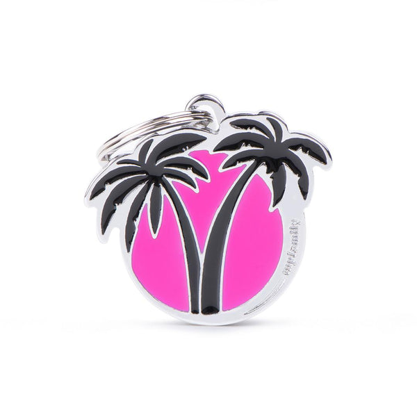 MyFamily Charms Palms Pet ID Tag, Fuchsia