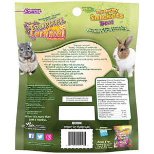 Brown's Tropical Carnival Friandises naturelles Timothy pour petits animaux