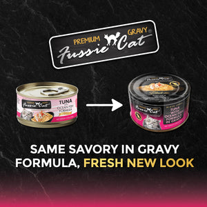 Fussie Cat Black Label Premium Tuna with Ocean Fish in Gravy Wet Cat Food Can