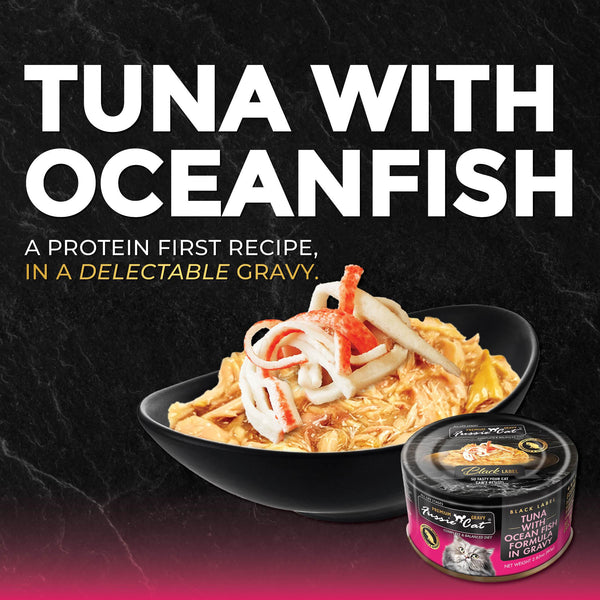 Fussie Cat Black Label Premium Tuna with Ocean Fish in Gravy Wet Cat Food Can