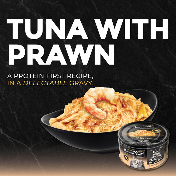Fussie Cat Black Label Premium Tuna with Prawn in Gravy Wet Cat Food Can