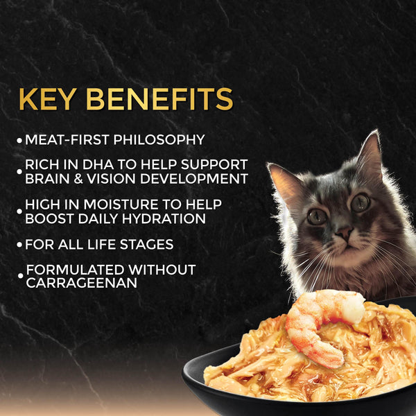 Fussie Cat Black Label Premium Tuna with Prawn in Gravy Wet Cat Food Can