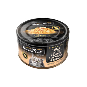 Fussie Cat Black Label Premium Tuna with Prawn in Gravy Wet Cat Food Can