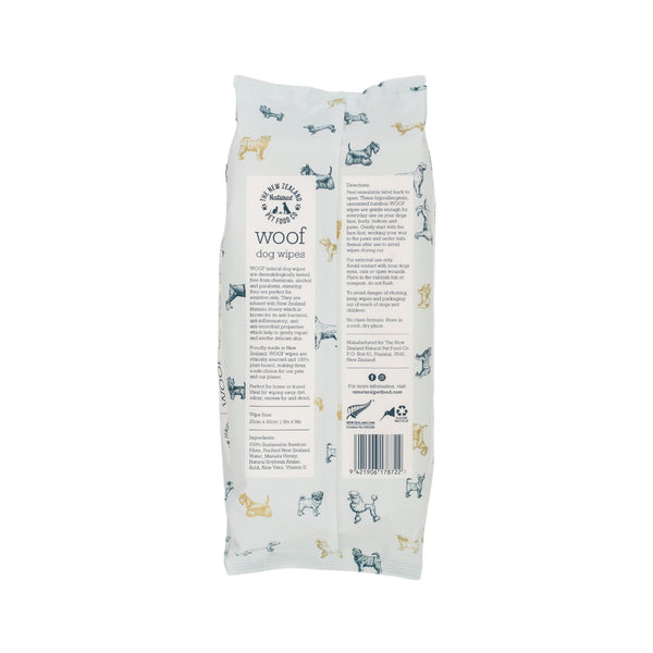 New Zealand Natural Pet Food Woof Manuka Honey Pet Wipes