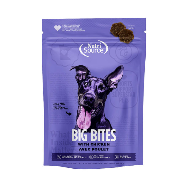 NutriSource Big Bites Friandises pour chiens au poulet