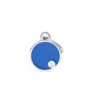 MyFamily Basic Handmade Circle Pet ID Tag, Blue