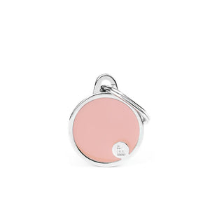 MyFamily Basic Handmade Circle Pet ID Tag, Pink
