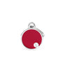 MyFamily Basic Handmade Circle Pet ID Tag, Red