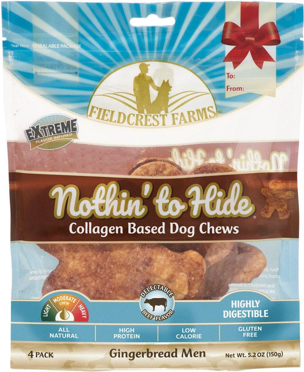 Fieldcrest Farms Nothin' to Hide Holiday Gingerbread Men Beef Dog Treats