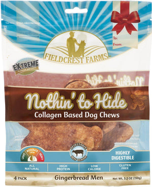 Fieldcrest Farms Nothin' to Hide Holiday Gingerbread Men Beef Dog Treats