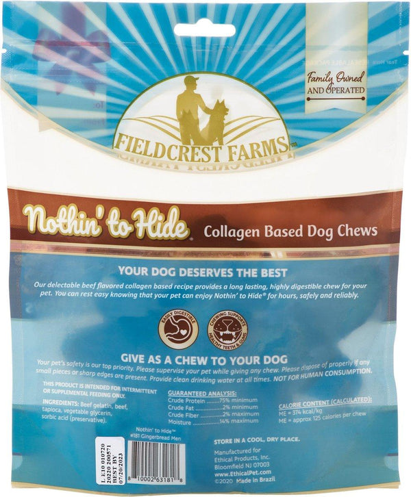 Fieldcrest Farms Nothin' to Hide Holiday Gingerbread Men Beef Dog Treats