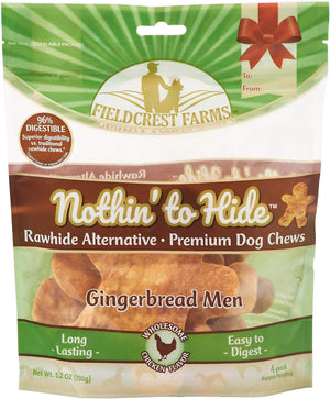 Fieldcrest Farms Nothin' to Hide Holiday Gingerbread Men Chicken Dog Treats