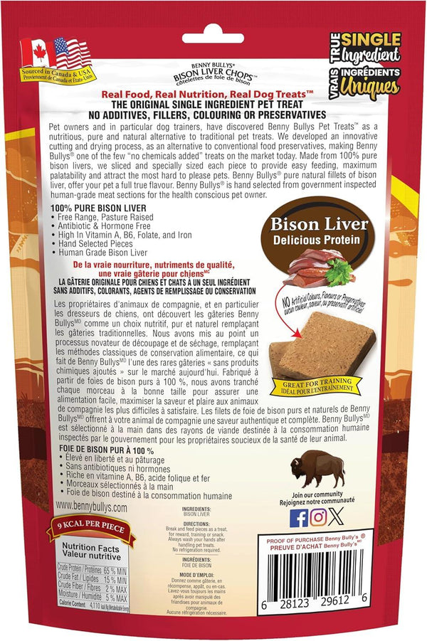 Benny Bully's Bison Liver Chops Freeze-Dried Dog Treats
