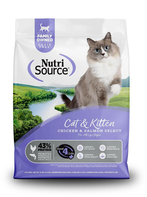 NutriSource Cat & Kitten Chicken & Salmon Select Grain-Free Dry Cat Food