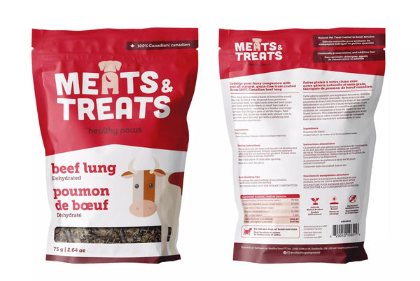 Healthy Paws Poumon de bœuf déshydraté friandises pour chiens et chats