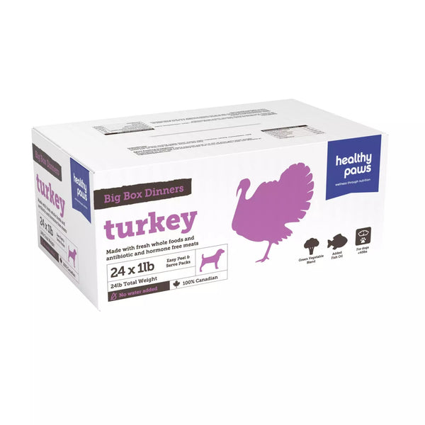 Healthy Paws Big Box Dinners Turkey Raw Frozen Dog Food