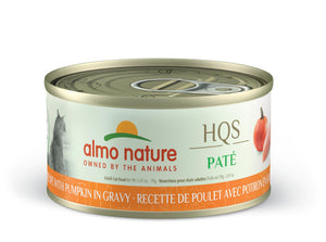 Almo Nature HQS Natural Pate Chicken with Pumpkin in Gravy Wet Cat Food Can