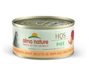 Almo Nature HQS Natural Pate Tuna with Shrimps in Gravy Wet Cat Food Can