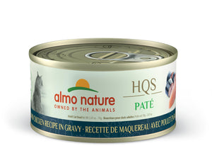 Almo Nature HQS Natural Pate Mackerel & Chicken in Gravy Wet Cat Food Can