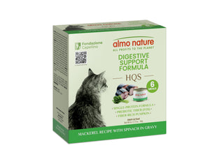 Almo Nature HQS Digestive Support Formula Mackerel with Spinach in Gravy Wet Cat Food Can
