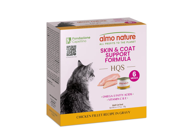 Almo Nature HQS Skin & Coat Support Formula Chicken Fillet in Gravy Wet Cat Food Can