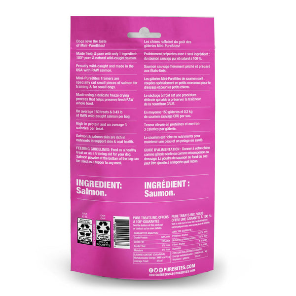 PureBites Mini Entraîneurs Friandises Lyophilisées au Saumon Sauvage pour Chiens