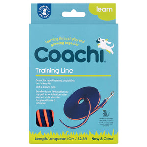 The Company of Animals Coachi Dog Training Line, Navy/Coral