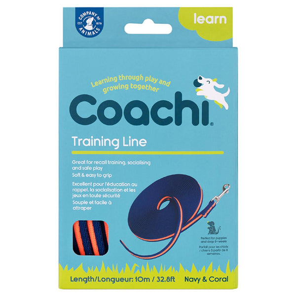 The Company of Animals Longe d'entraînement Coachi pour chien, Marine/Corail