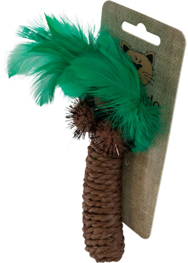 Amazing Pet Products Cat-itude Coconut Tree with Feather Cat Toy