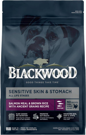 Blackwood Croquettes sans céréales pour chiens à la farine de saumon, riz brun et céréales anciennes, peau et estomac sensibles