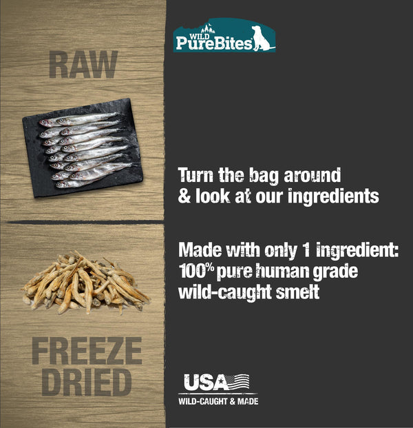 PureBites Wild Smelt Freeze-Dried Dog Treats