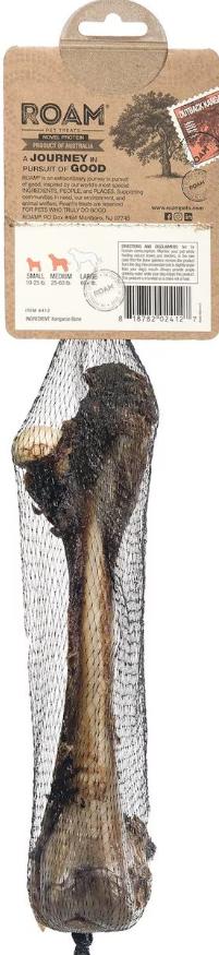 Roam Roo Chopper Outback Kangaroo Femur Bone Dog Treats, Small/Medium