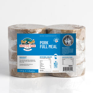 Pets Go Raw Pork Full Meal Patties Frozen Dog Food