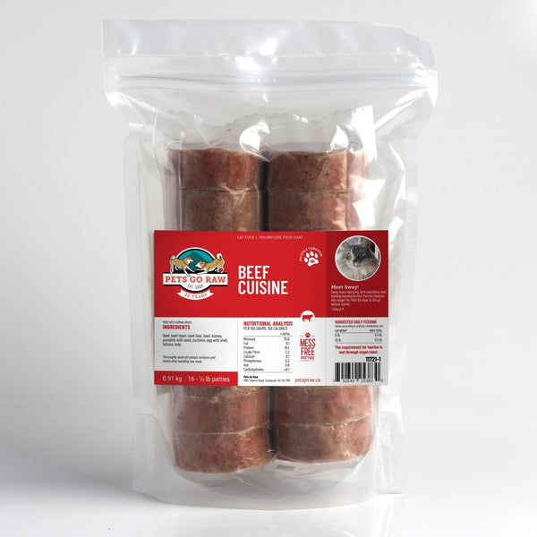 Pets Go Raw Cuisine Beef surgelée pour chats