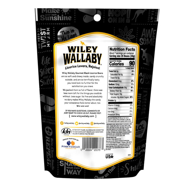 Wiley Wallaby Black Licorice Beans Candy