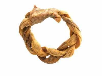 Dogginstix Braided Lamb Collagen Ring Dog Treats
