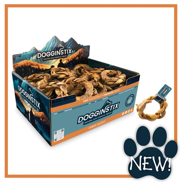 Dogginstix Braided Lamb Collagen Ring Dog Treats