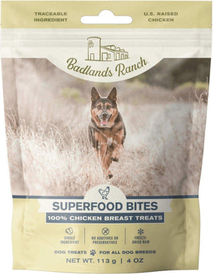 Badlands Ranch Superfood Bites Poitrine de Poulet 100% Lyophilisée Friandises pour chiens (CA)