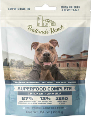Badlands Ranch Superfood Complete Poulet Séché à l’air Doucement Nourriture pour chiens (CA)