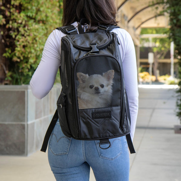 Sherpa Deluxe Guaranteed On Board Convertible Pet Carrier & Backpack, Black