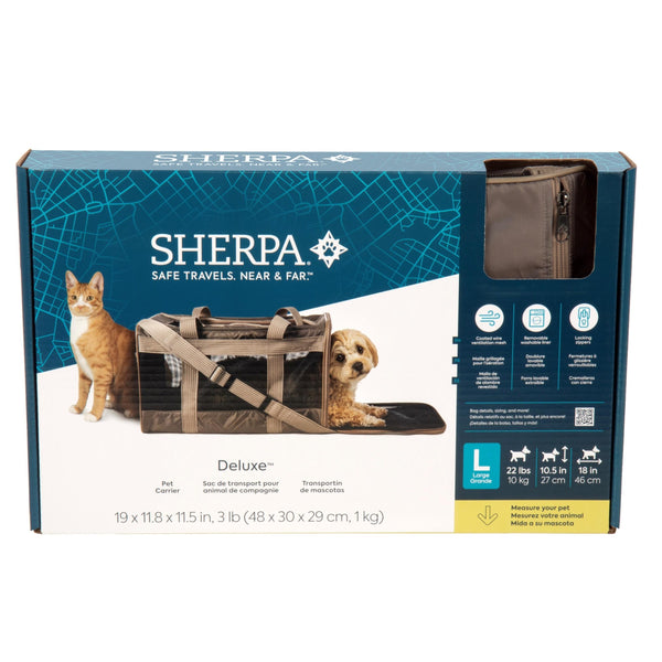 Sherpa Deluxe Airline Approved Soft Sided Pet Carrier, Driftwood Grey
