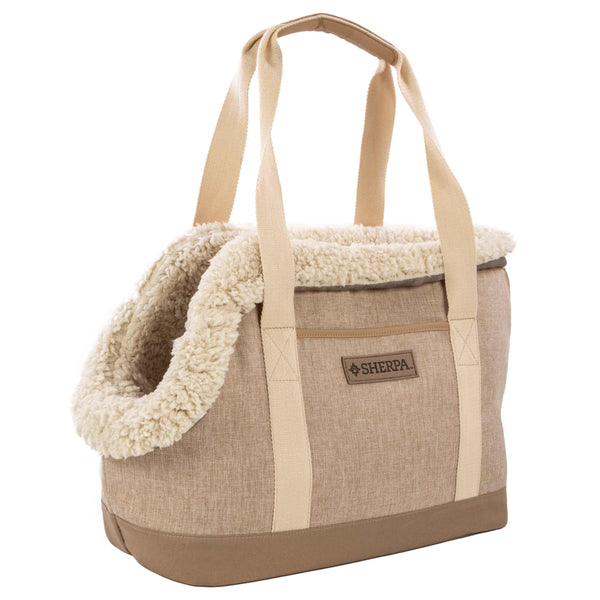 Sherpa Luxe Tote Carrier Fashionable Pet Carrier, Tan