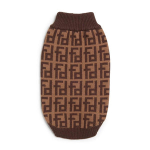 fabdog Monogram Dog Sweater, Brown
