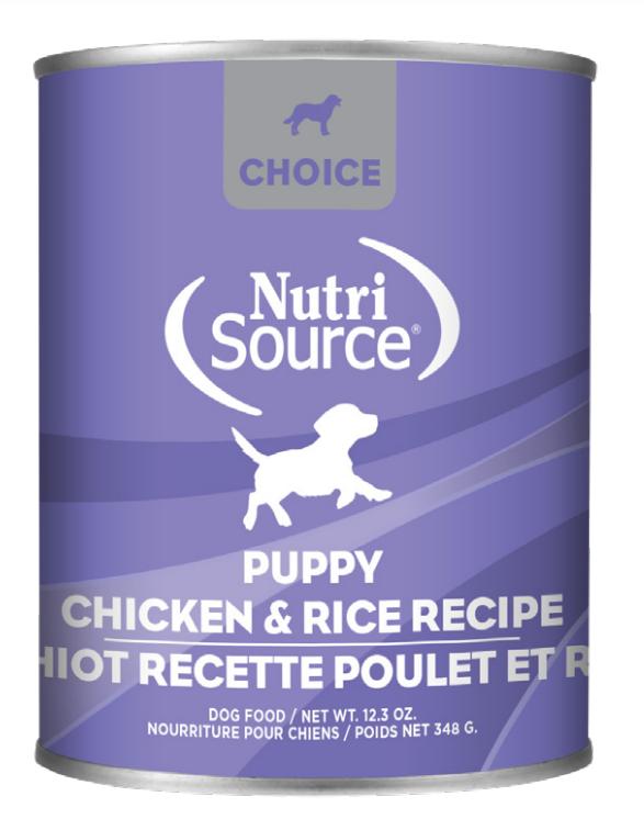 NutriSource Choice Poulet & Riz Pâté pour chiots en conserve