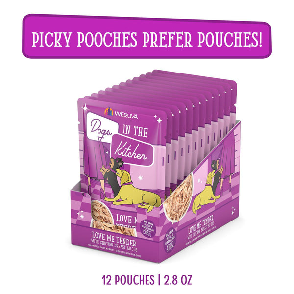 Dogs in the Kitchen Love Me Tender avec blanc de poulet au jus Sachet de nourriture humide pour chiens