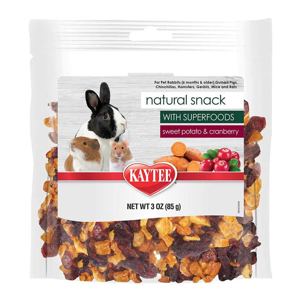 Kaytee Friandises naturelles avec superaliments Patate douce & Canneberge pour petits animaux