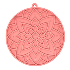 SodaPup Tapis à lécher eMat Lotus avec ventouses pour chien à alimentation lente, rose pastel